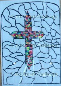 Cross design - stained glass