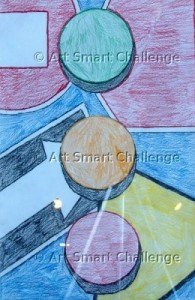 3 circles abstract - stained glass design
