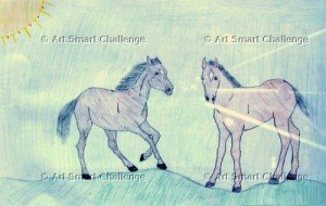 2 horses - art smart challenge