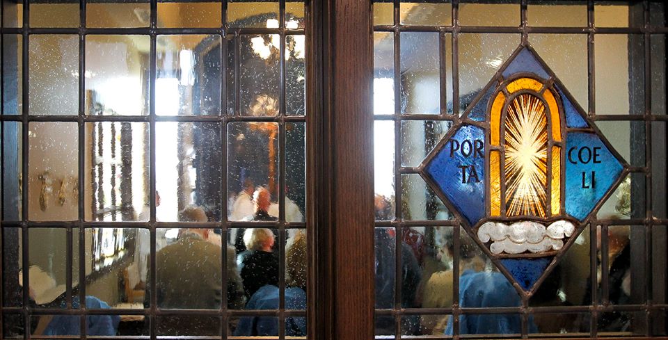 Custom window by Tulsa Stained Glass looking into Porta Caeli chapel